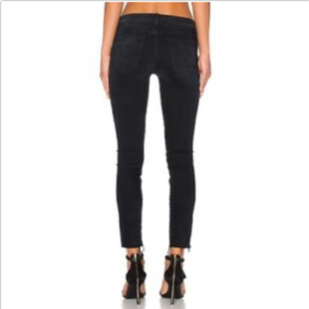 Mother Denim Looker Ankle Fray Blackbird 27 Black - Picture 3 of 7